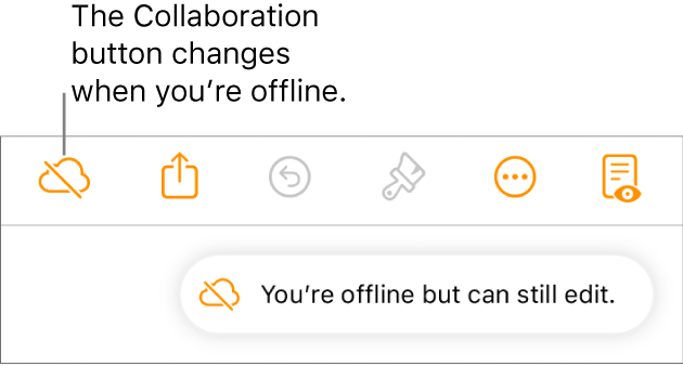 An alert on the screen says “You’re offline but can still edit”.