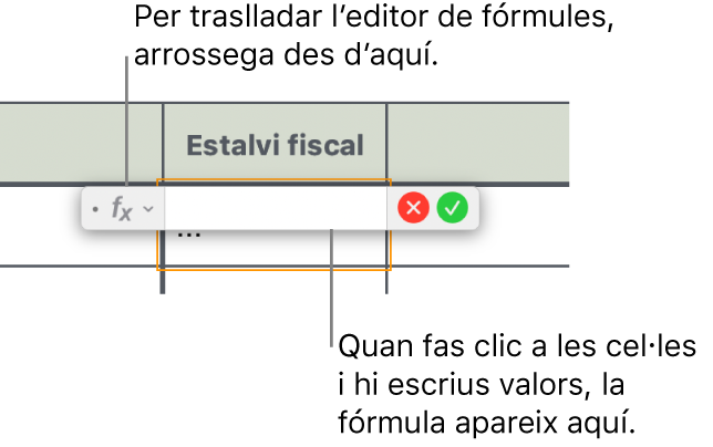 L’editor de fórmules.