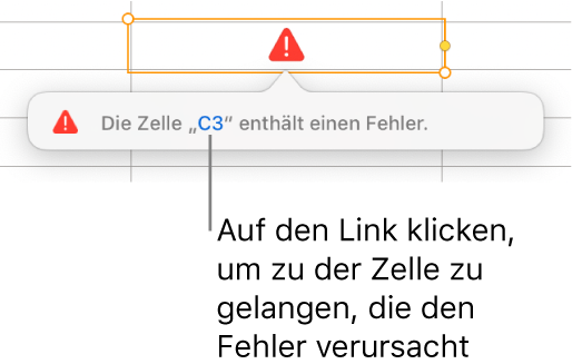 Eine Zellenreferenz bei einem Fehler
