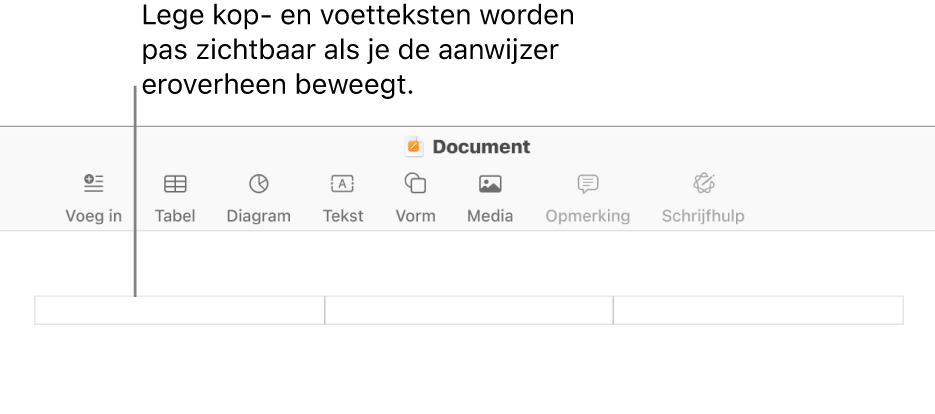 Drie koptekstvelden boven de titel van een document.