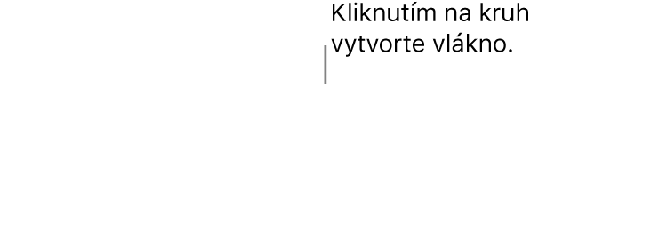 Prázdne textové pole s bielym kruhom v hornej časti a úchytmi na zmenu veľkosti v rohoch, na stranách a v dolnej časti.