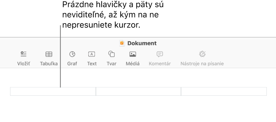 Tri polia hlavičky nad názvom dokumentu.