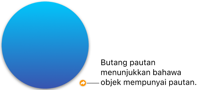 Butang pautan pada bentuk.