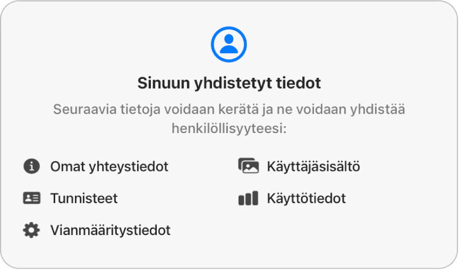 Osa Mac App Storen etusivusta, jossa näkyy valitun appikehittäjän tietosuojakäytäntö.