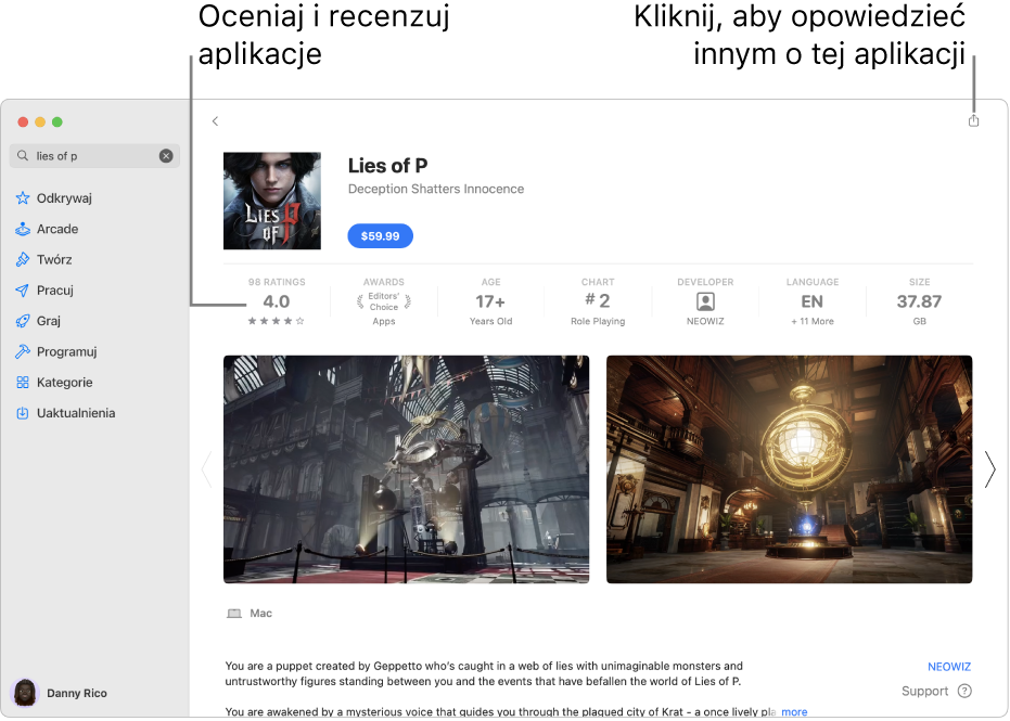 Recenzje aplikacji od klientów w App Store.