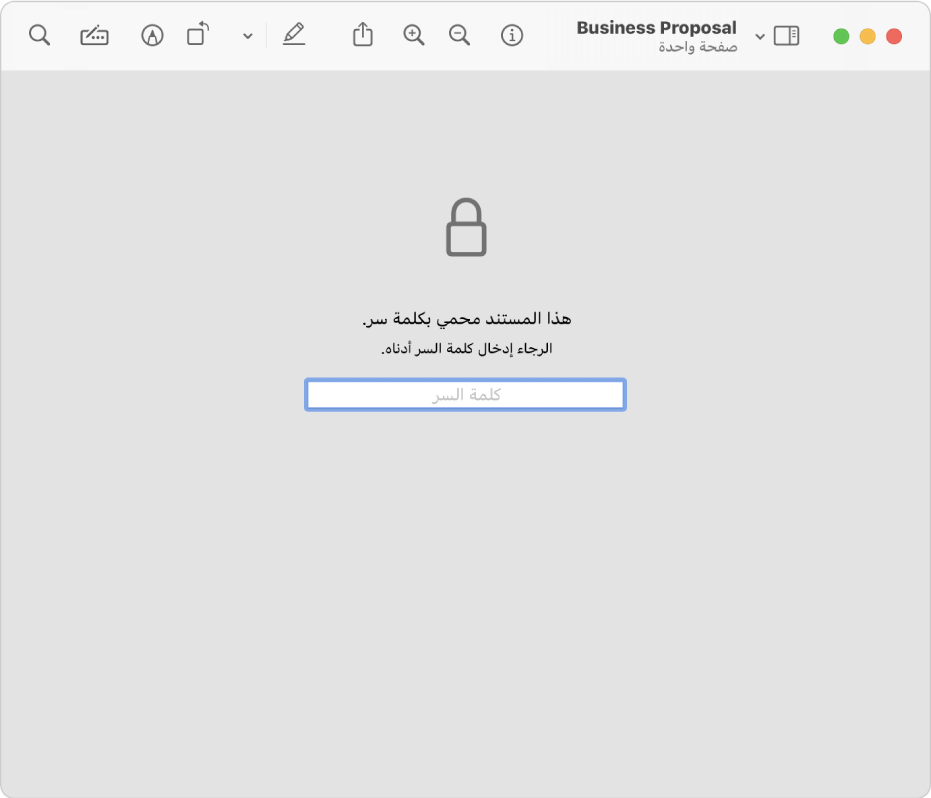مستند PDF محمي بكلمة سر.