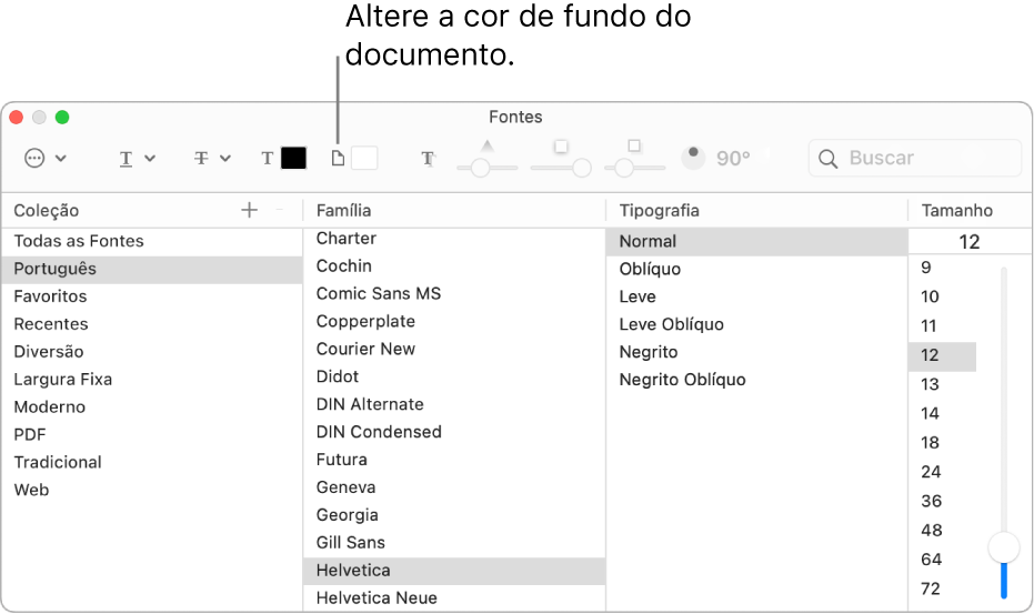 Altere a cor de fundo do seu documento.