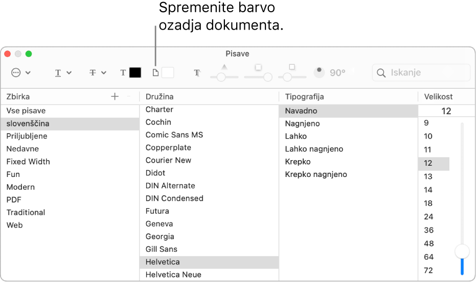 Spremenite barvo ozadja svojega dokumenta.