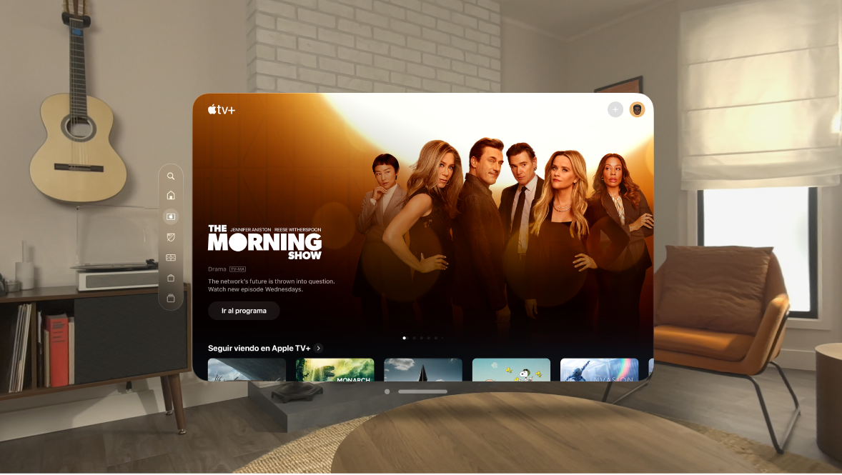 App Apple TV en Apple Vision Pro