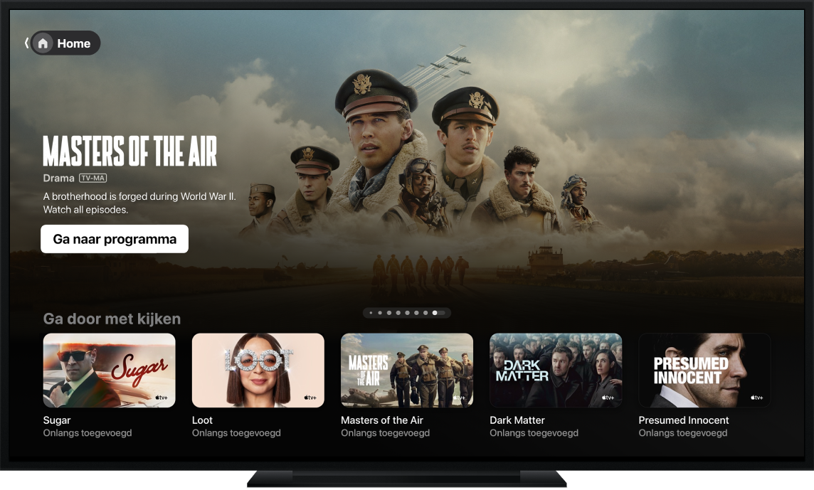 De Apple TV-app op een tv