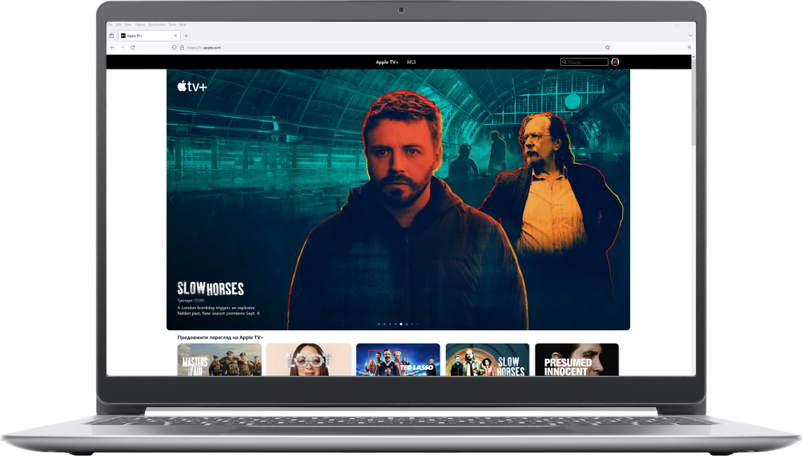 Вебсайт Apple TV у браузері