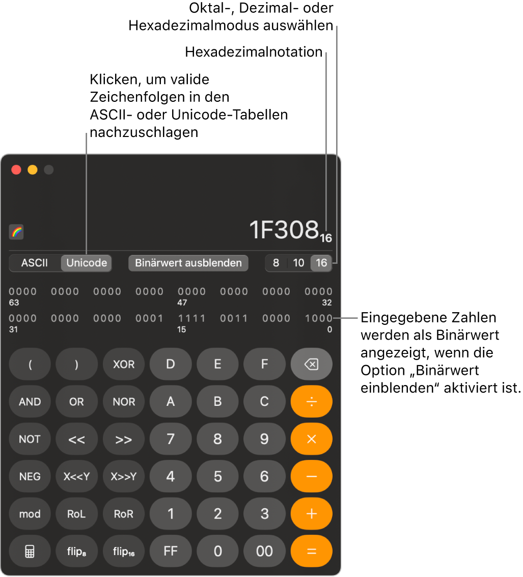 Ein Rechner im Modus „Programmieren“.