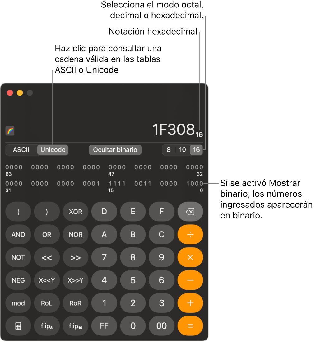 Una calculadora en el modo de programación.