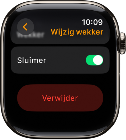 Het scherm 'Wijzig wekker', met onderin de knop 'Verwijder'.