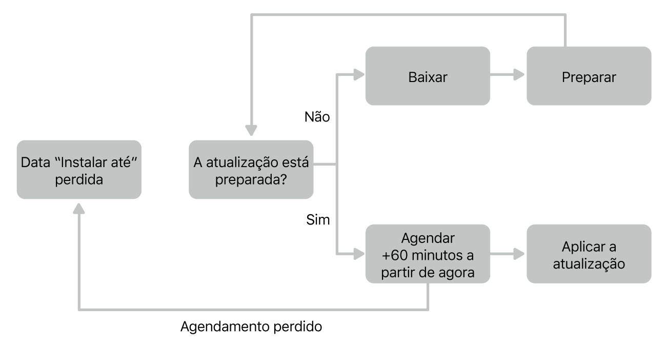 Gráfico das atualizações de software.