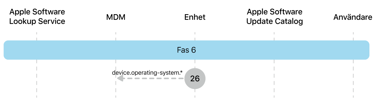 Fas 6 visar steg 26 i genomdrivingen av Apple-programuppdateringar.