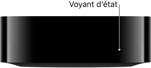 Apple TV avec le voyant d’état affiché