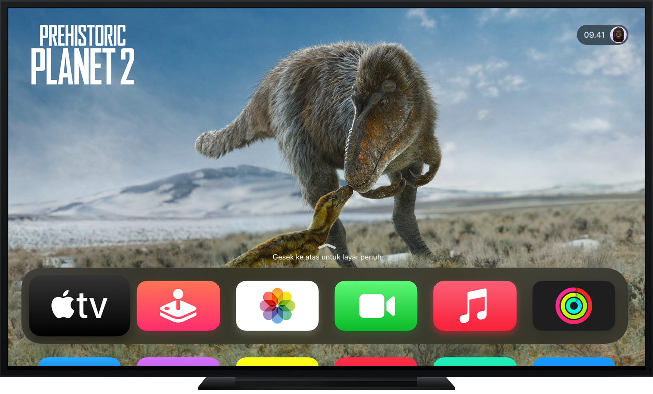 Apple TV menampilkan Layar Utama