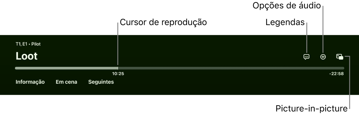 Controlos de reprodução