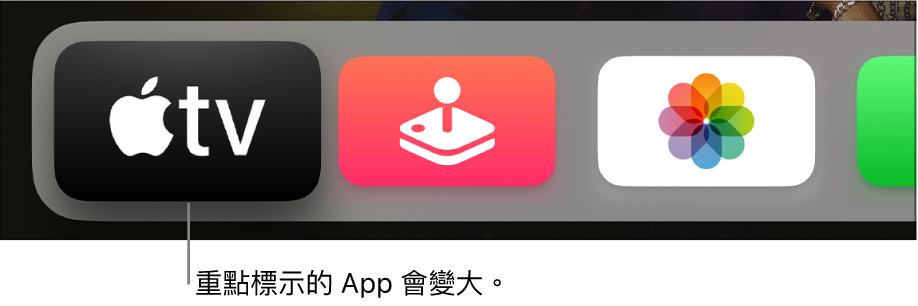 主畫面上已重點標示的 App