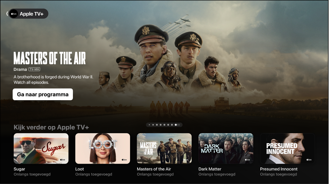 Scherm met de Apple TV+-app