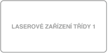 Štítek s textem „Laserový produkt třídy 1“.