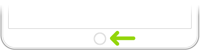 Il tasto Home (Touch ID) nella parte inferiore di iPad.