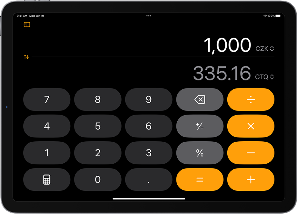 Den enkla kalkylatorn med en valutakonvertering.