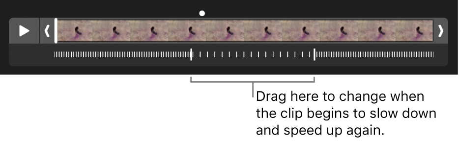 A slow-motion video with handles that you can drag to change where the video slows down and speeds up again.