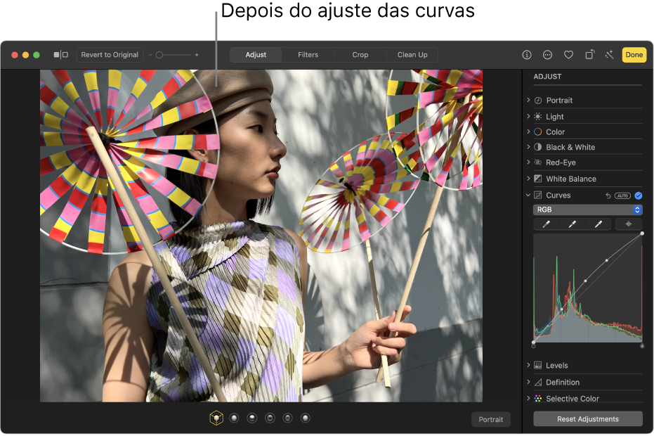 Uma fotografia depois dos ajustes das curvas.