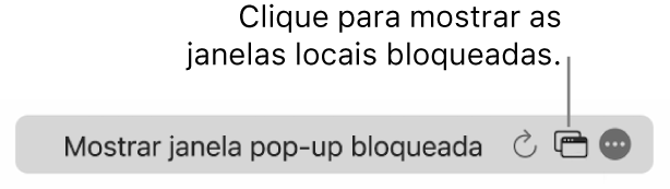 O Campo de Busca Inteligente com um ícone para mostrar janelas pop-up.