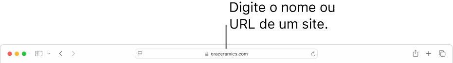 O campo de pesquisa inteligente do Safari, onde pode introduzir o nome ou URL de um site.