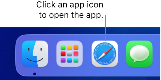 The Safari icon in the Dock.