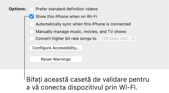 Opțiunile de sincronizare pentru gestionarea manuală a articolelor de conținut.