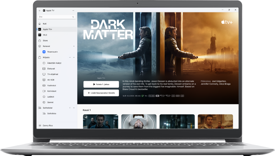Apple TV -apin ikkunassa näkyy Apple TV+.