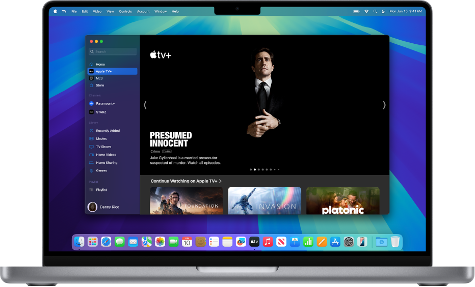 Apple TV-appvinduet viser Apple TV+.