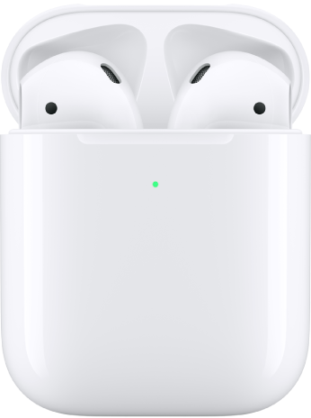 충전 케이스에 들어 있는 AirPods 1.