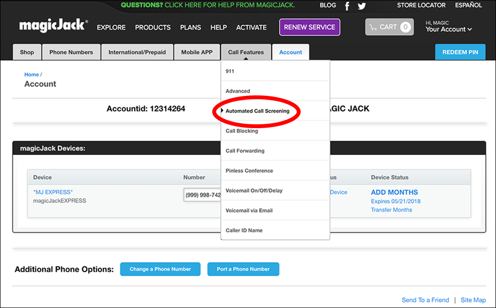 CLICK Automated Call Screening