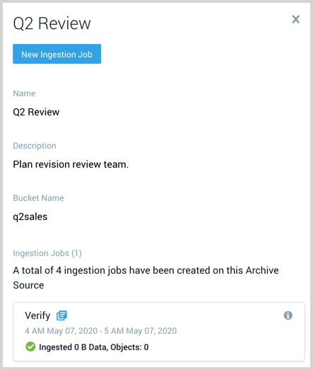 Archive details pane