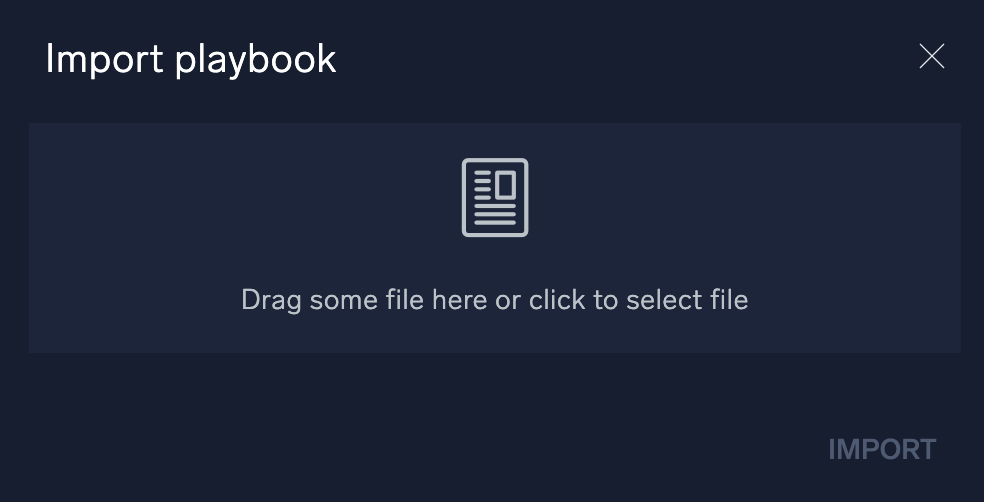 Import Playbook modal