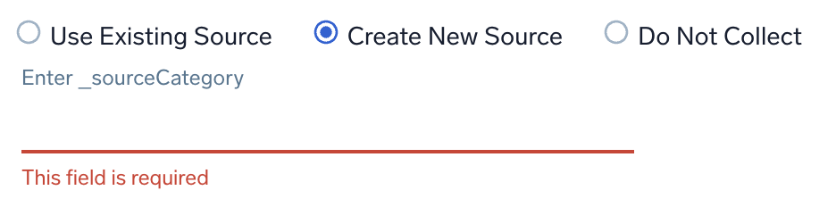 Create New Source selection