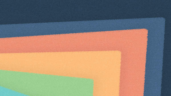 Overlapping color shapes from Exploring My Strange Bible show art