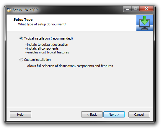 WinSCP Install - License agreement screen