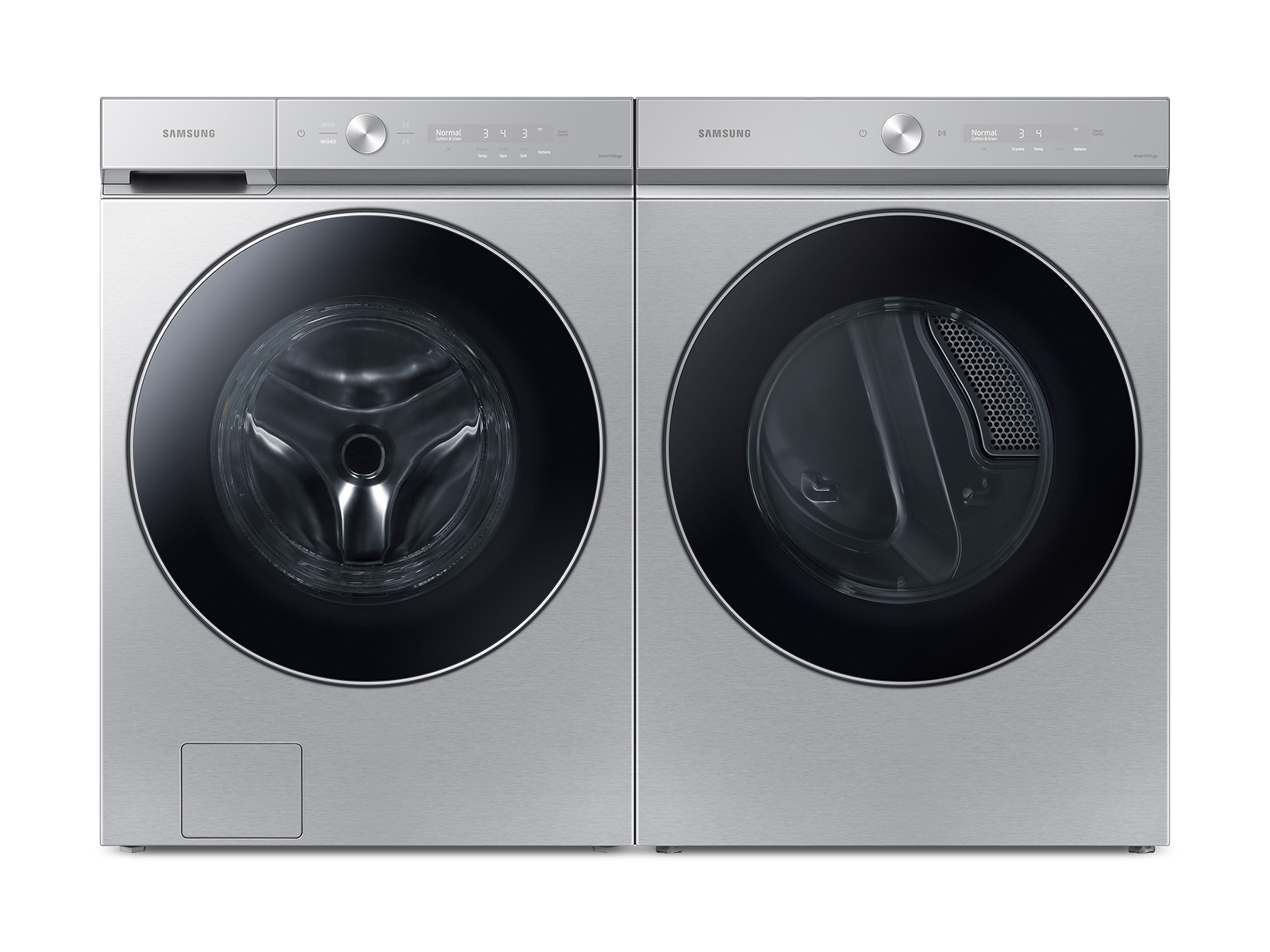 Thumbnail image of Bespoke Ultra Capacity AI Front Load Washer and Electric Dryer in Silver Steel