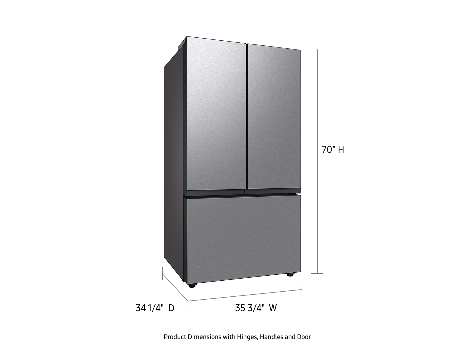 Thumbnail image of Bespoke 3-Door French Door Refrigerator 30 cu. ft. in Stainless Steel with AutoFill Water Pitcher