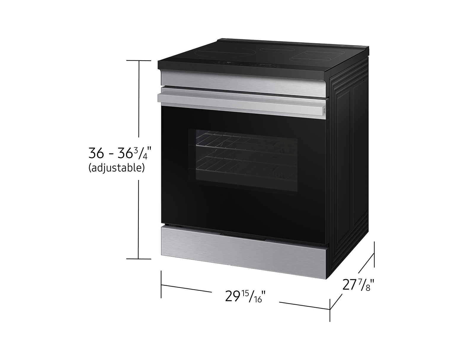 Thumbnail image of Bespoke 6.3 cu. ft. Smart Slide-In Induction Range with Anti-Scratch Glass Cooktop & Air Fry in Stainless Steel