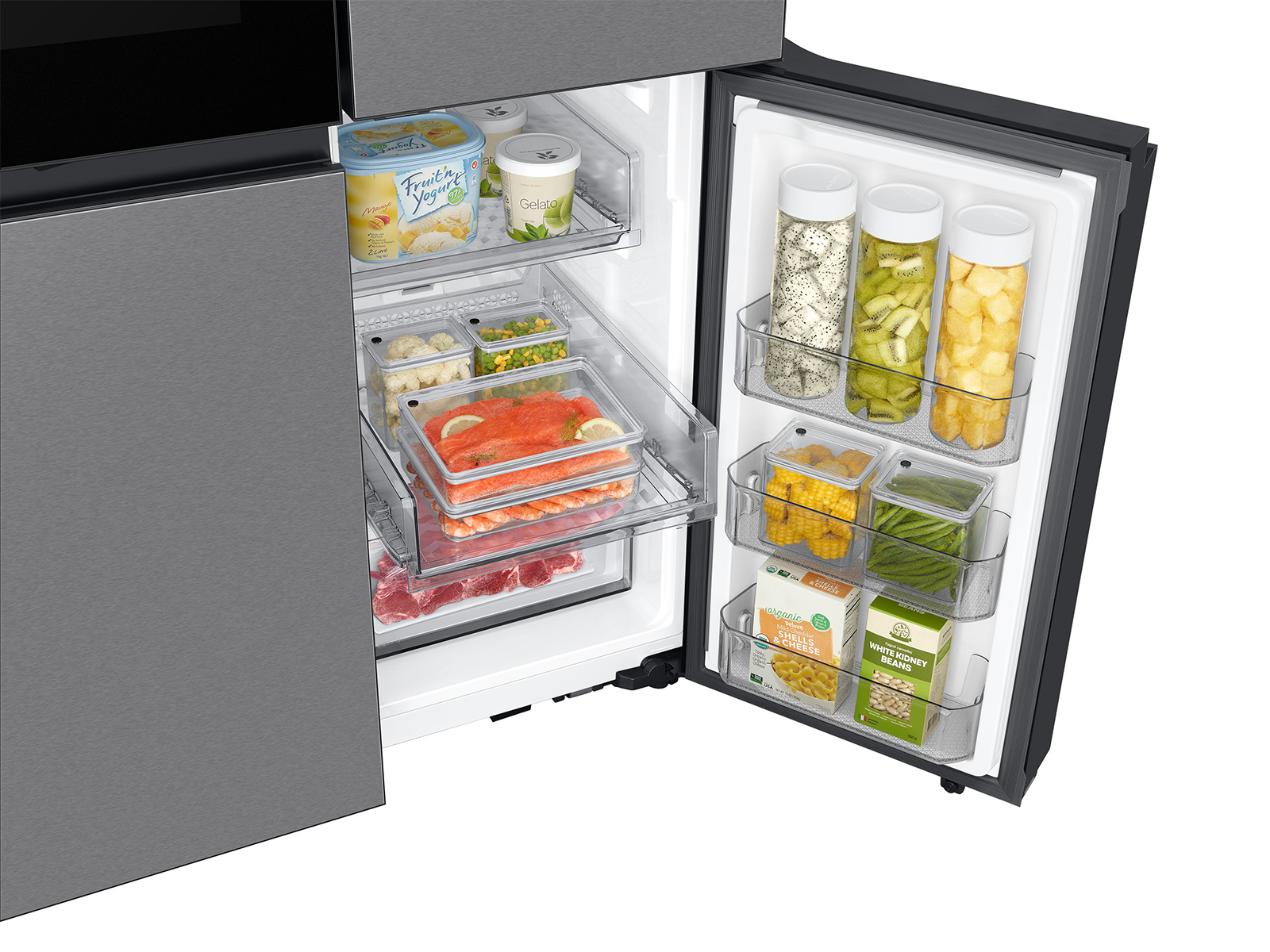 Thumbnail image of Bespoke 29 cu. ft. 4-Door Flex™ Refrigerator with Beverage Zone™ & Auto Open Door in Stainless Steel