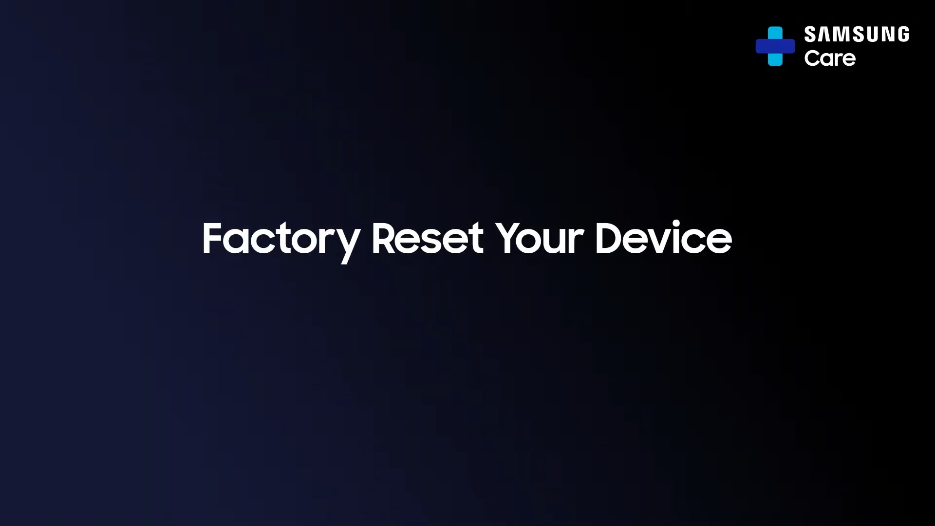 Perform a factory reset