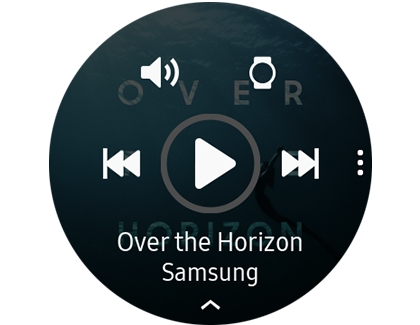 Music player controls on a Galaxy smart watch