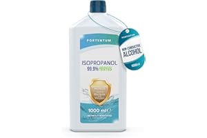 PORTENTUM Alcohol isopropilico 1L (máxima pureza 99,9%) para electrónica, limpia cristales y limpieza general: desengrasante 